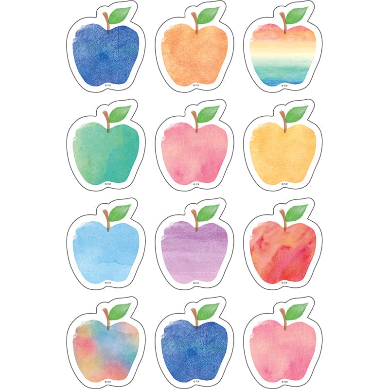 Watercolor Apples Mini Accents (Pack of 10) - Accents - Teacher Created Resources
