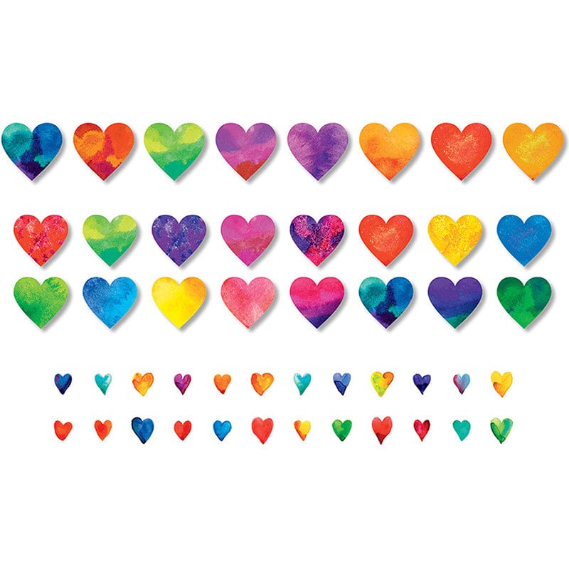 Watercolor Hearts Accents (Pack of 10) - Accents - North Star Teacher Resource