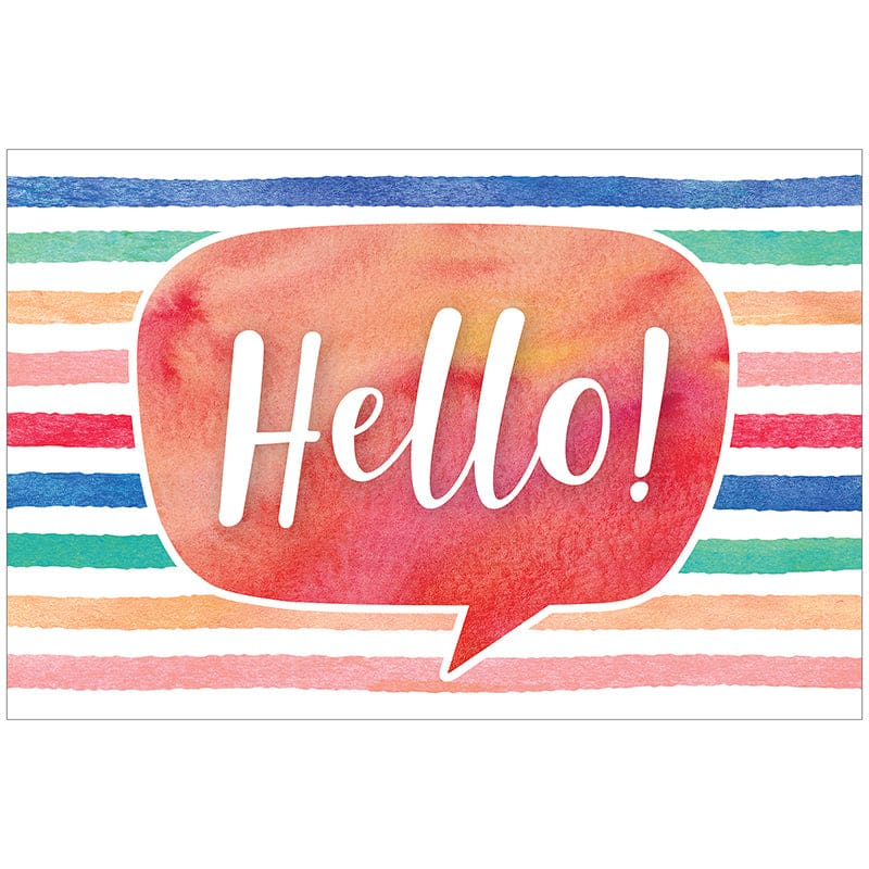 Watercolor Hello Postcards (Pack of 10) - Postcards & Pads - Teacher Created Resources