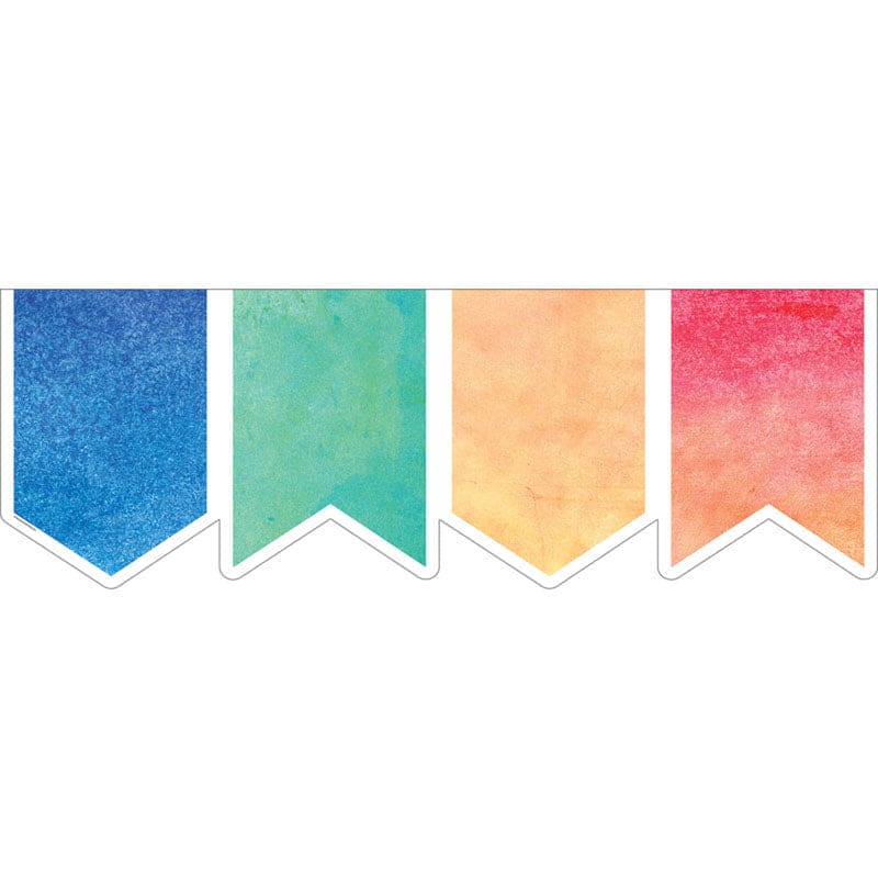 Watercolor Pennants Big Big Border (Pack of 2) - Border/Trimmer - Teacher Created Resources