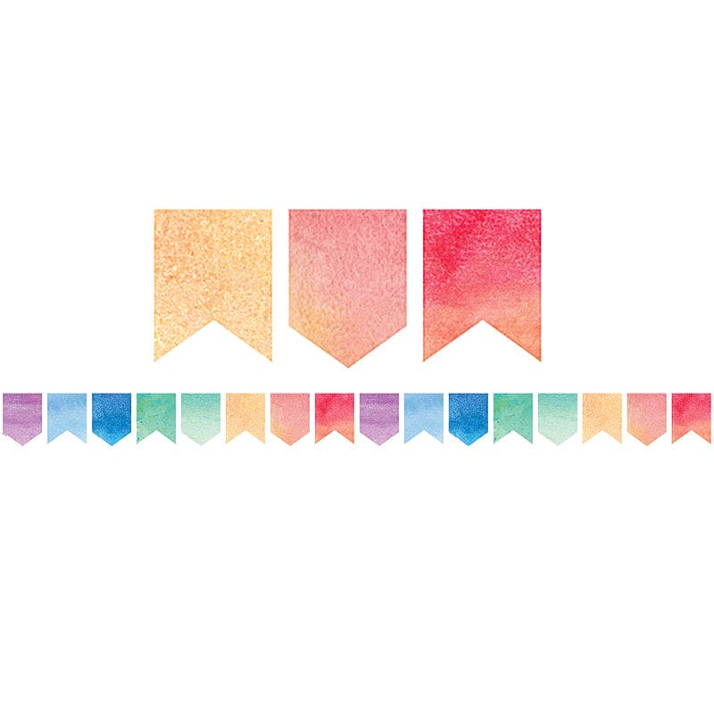 Watercolor Pennants Diecut Border Trim (Pack of 10) - Border/Trimmer - Teacher Created Resources