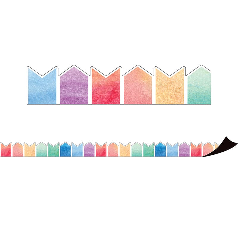 Watercolor Pennants Magnetic Border (Pack of 6) - Border/Trimmer - Teacher Created Resources
