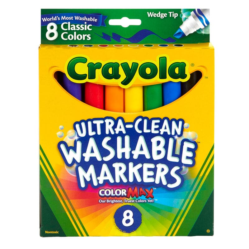Wedge Tip 8 Ct Washable Markers (Pack of 10) - Markers - Crayola LLC