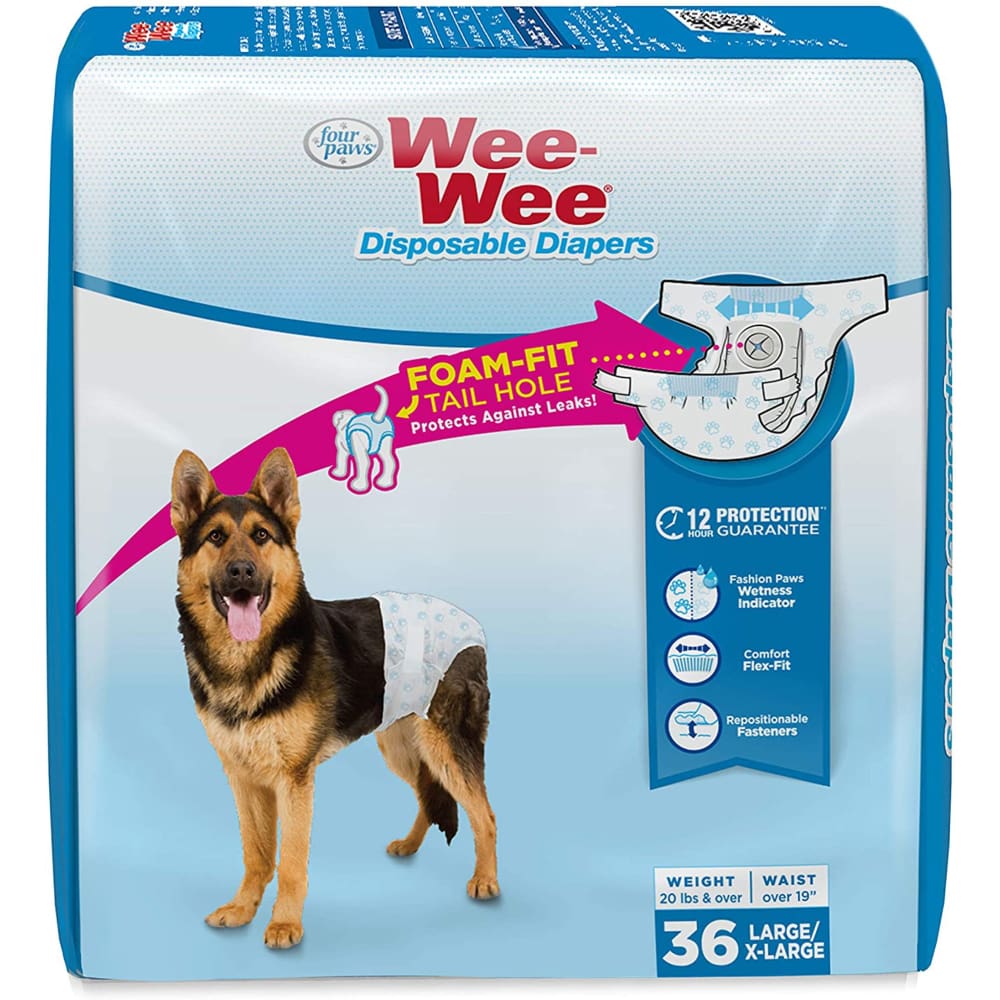 Wee-Wee Disposable Diapers 36 Pack LARGE/XL - Pet Supplies - Wee-Wee