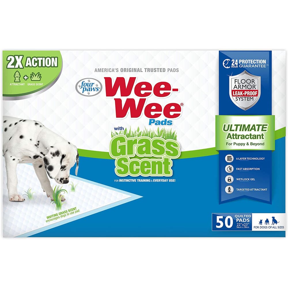 Wee-Wee Grass-Scent Pads 100 Count Brick Pack Bag - Pet Supplies - Wee-Wee