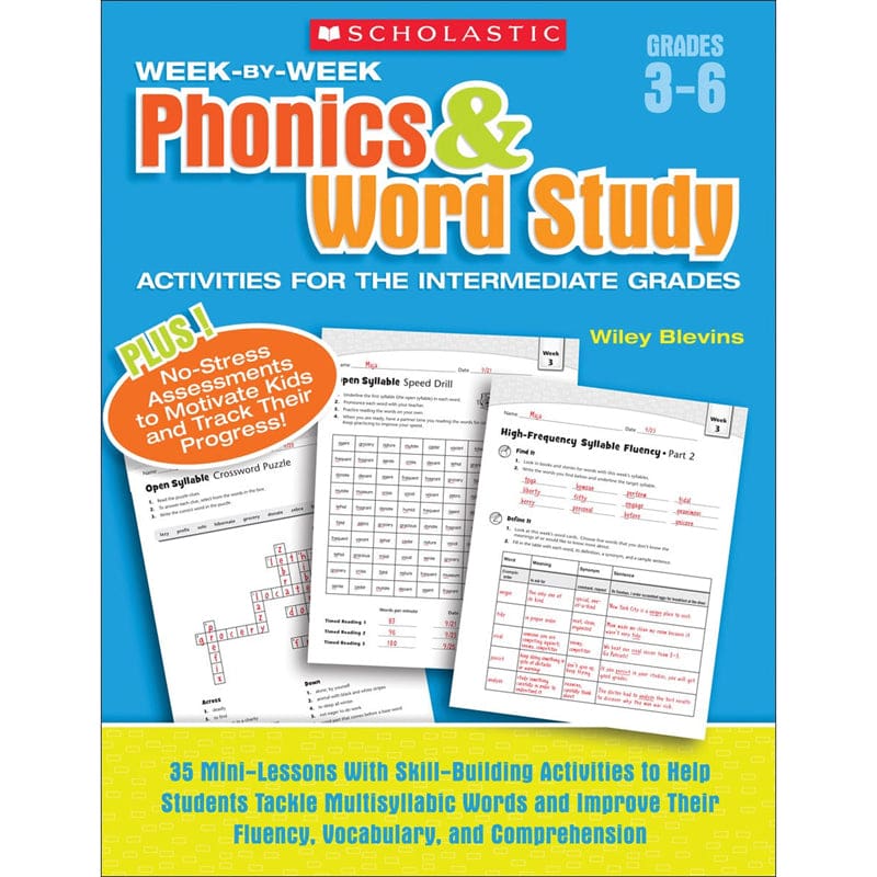 Week By Week Phonics & Word Study Activities For The Intermediate Gr (Pack of 2) - Phonics - Scholastic Teaching Resources