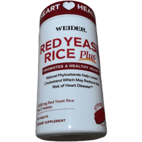 Weider Red Yeast Rice Plus with Phytosterols 1200 mg per 2 Tablets - 240 Tablets - ShelHealth.Com