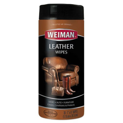 WEIMAN Leather Wipes 7 X 8 30/canister 4 Canisters/carton - Janitorial & Sanitation - WEIMAN®
