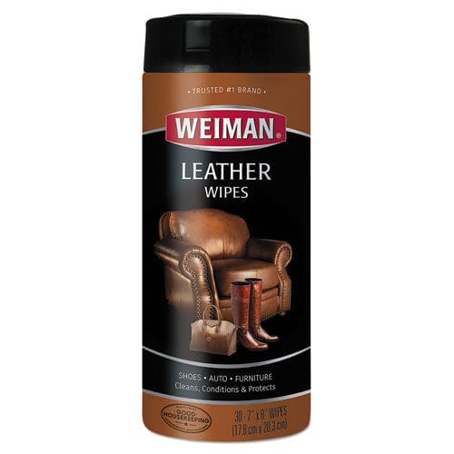 WEIMAN Leather Wipes 7 X 8 30/canister - Janitorial & Sanitation - WEIMAN®