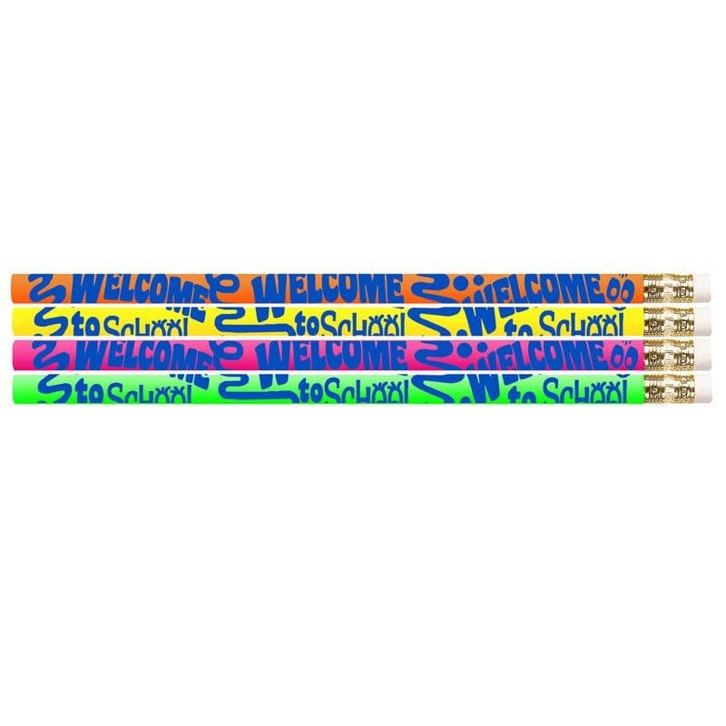 Welcome To School 12Pk Motivational Fun Pencils (Pack of 12) - Pencils & Accessories - Musgrave Pencil Co Inc