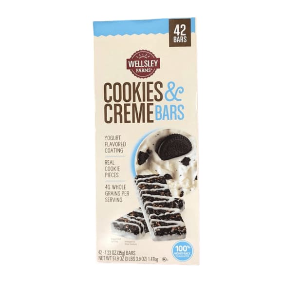 Wellsley Farms Cookies & Creme Bars, 42 x 1.23 oz. - ShelHealth.Com