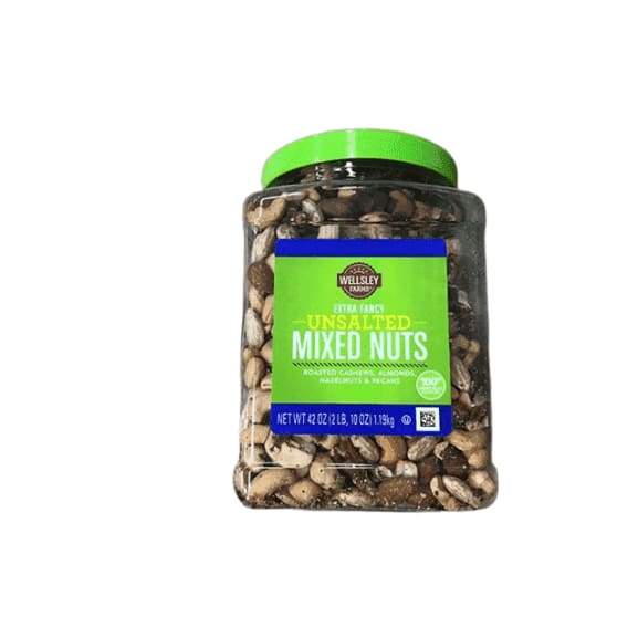 Wellsley Farms Extra Fancy Unsalted Mixed Nuts, 42 oz. - ShelHealth.Com