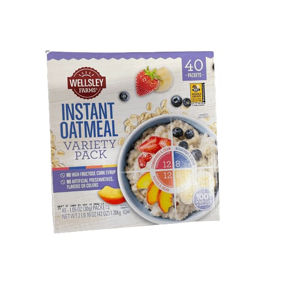 Wellsley Farms Wellsley Farms Instant Oatmeal Variety Pack, 40 x 1.05 oz.