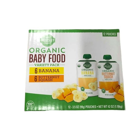 Wellsley Farms Organic Baby Food Variety Pack, 12 ct./3.5 oz. - ShelHealth.Com