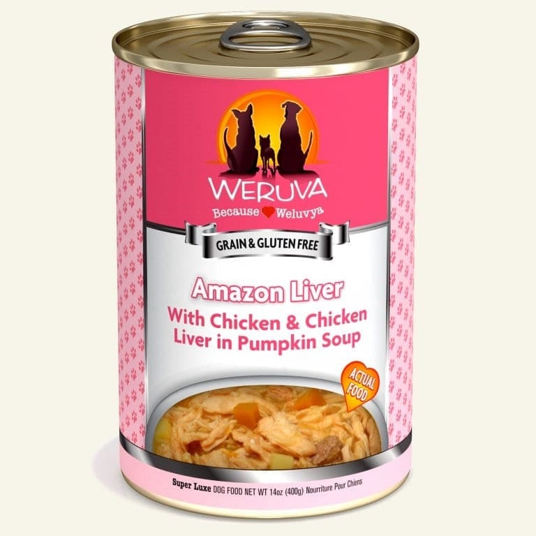 Weruva Dog Amazon Liver with Chicken & Chicken Liver in Pumpkin Soup 14oz. Case Of 12 - Pet Supplies - Weruva