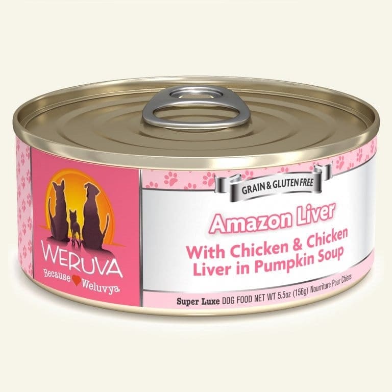 Weruva Dog Amazon Liver with Chicken & Chicken Liver in Pumpkin Soup 5.5oz. Case Of 24 - Pet Supplies - Weruva