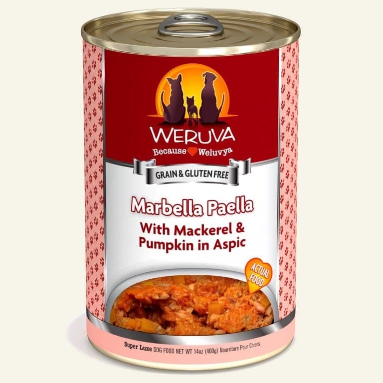 Weruva Dog Marbella Paella with Mackerel & Pumpkin in Aspic 14oz. Case Of 12 - Pet Supplies - Weruva