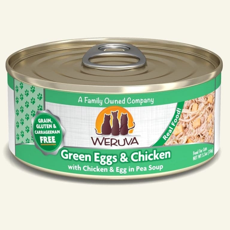 Weruva Green Eggs & Chicken with Chicken & Egg in Pea Soup 5.5oz. Case Of 24 - Pet Supplies - Weruva