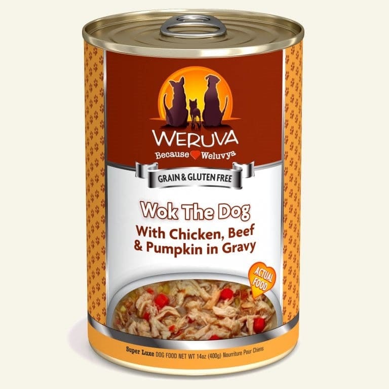 Weruva Wok The Dog with Chicken Beef & Pumpkin in Gravy 14oz. Case Of 12 - Pet Supplies - Weruva