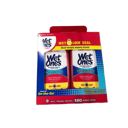 Wet Ones Antibacterial Hand Wipes, 9 pk./20 ct. - ShelHealth.Com