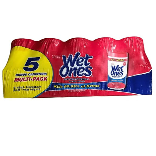 Wet Ones Antibacterial Wipes, 5 pk./48 ct. - ShelHealth.Com
