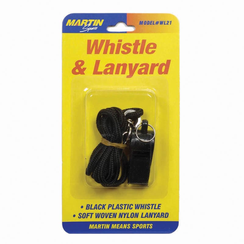 Whistle & Lanyard No P20 & Lanyard On Blister Card (Pack of 12) - Whistles - Dick Martin Sports