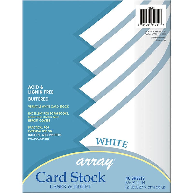 White Card Stock 40 Sheet (Pack of 6) - Card Stock - Dixon Ticonderoga Co - Pacon