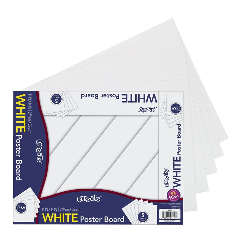 White Poster 11X14 Board 5 Sheets (Pack of 12) - Poster Board - Dixon Ticonderoga Co - Pacon