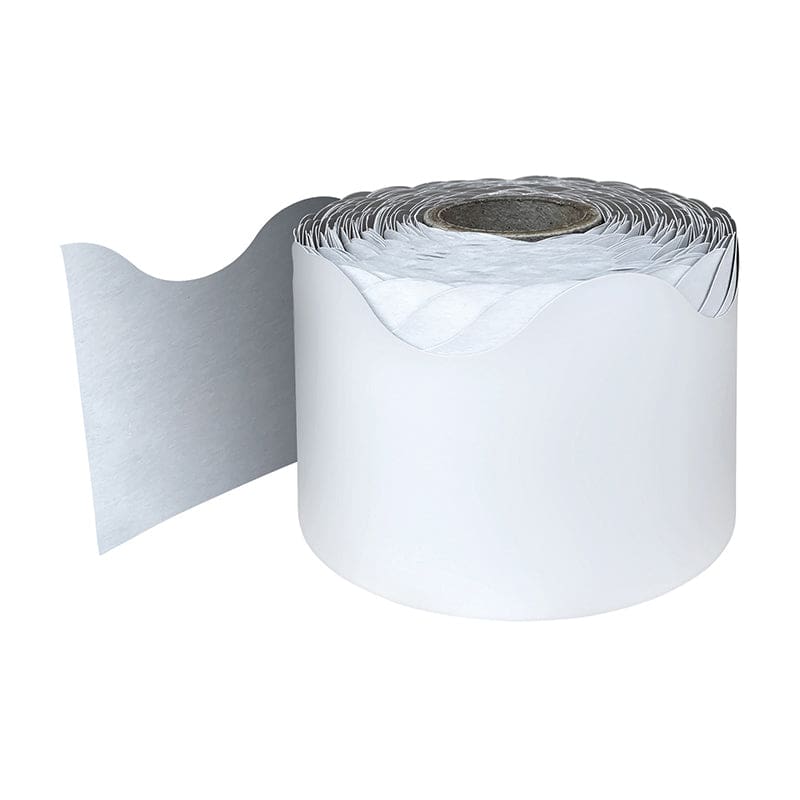 White Rolled Scalloped Borders (Pack of 6) - Border/Trimmer - Carson Dellosa Education