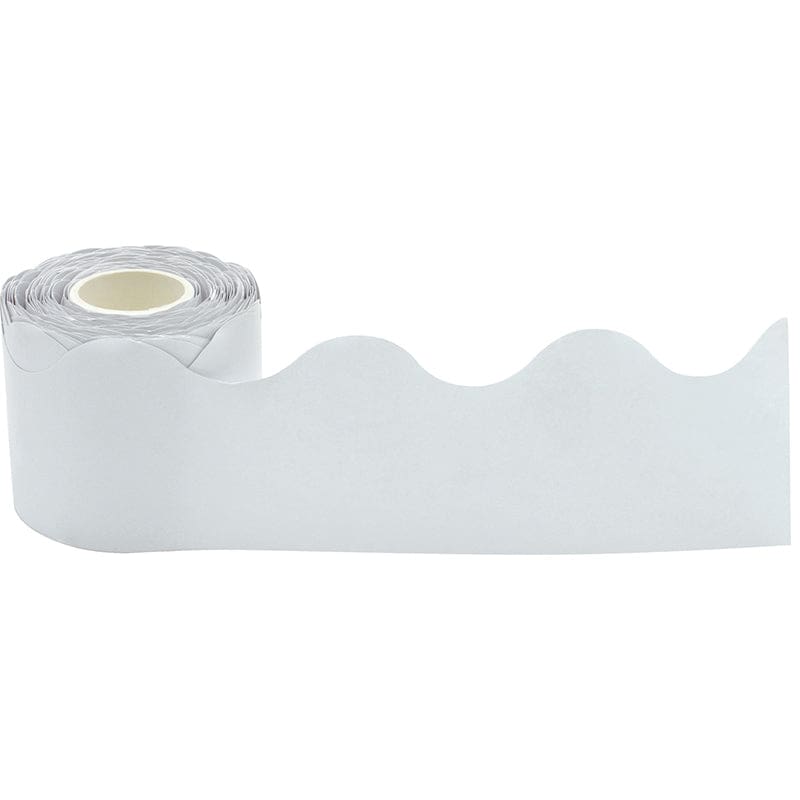 White Scalloped Rolled Border Trim (Pack of 6) - Border/Trimmer - Teacher Created Resources