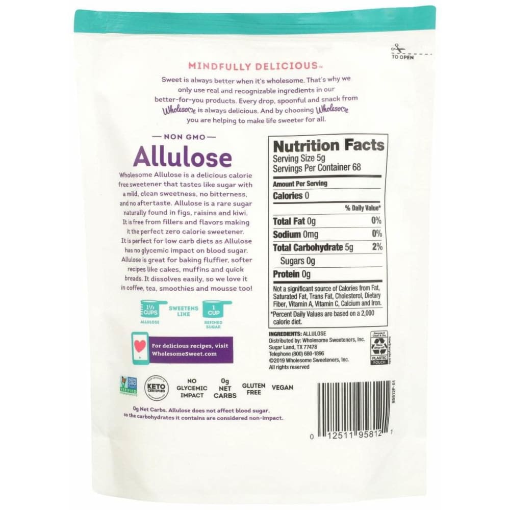 WHOLESOME Wholesome Allulose Zero Calorie Granulated Sweetener, 12 Oz