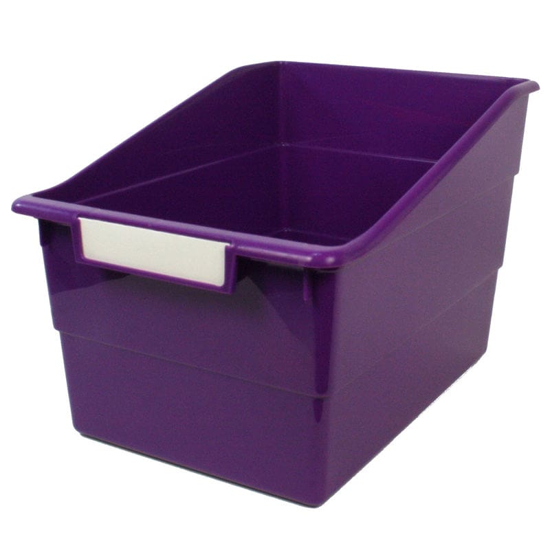 Wide Purple File With Label Holder (Pack of 8) - Storage Containers - Romanoff Products