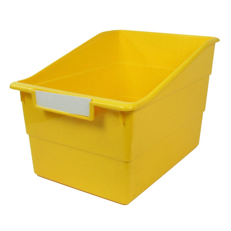 Wide Yellow File With Label Holder (Pack of 8) - Storage Containers - Romanoff Products