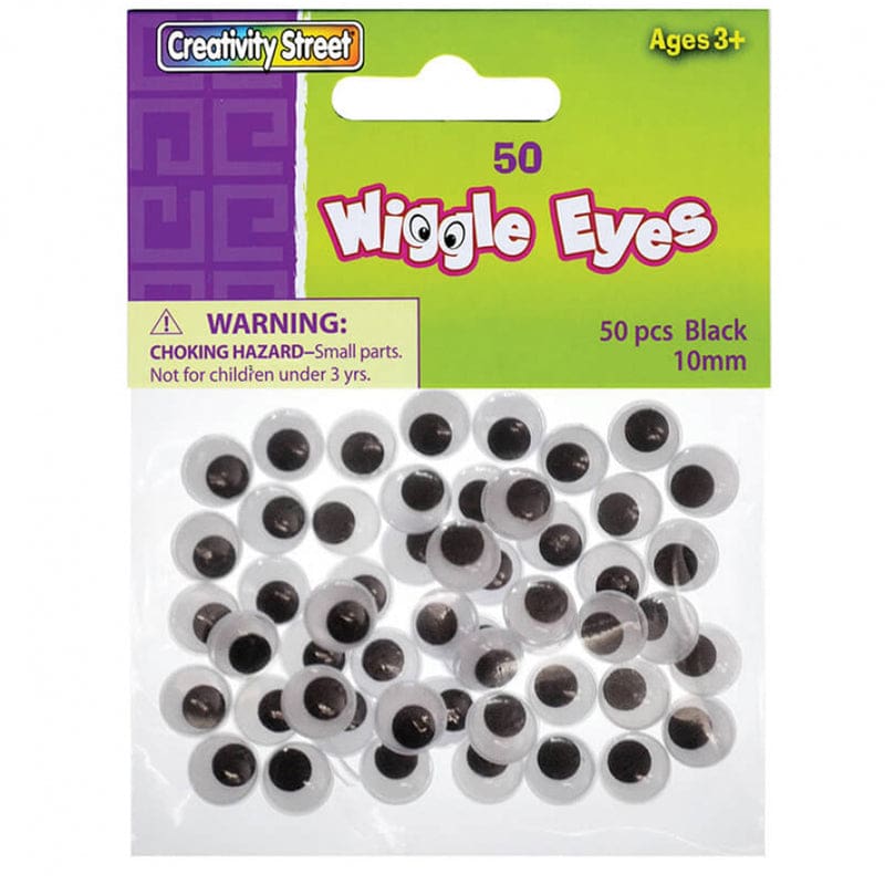 Wiggle Eyes 10Mm Black 50/Pk (Pack of 12) - Wiggle Eyes - Dixon Ticonderoga Co - Pacon