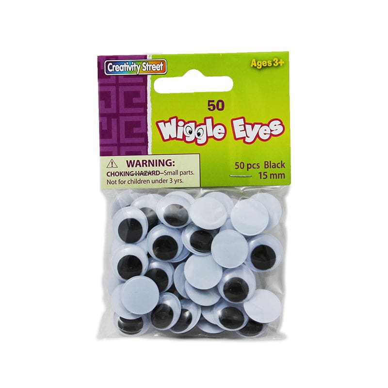 Wiggle Eyes 15Mm Black 50/Pk (Pack of 12) - Wiggle Eyes - Dixon Ticonderoga Co - Pacon