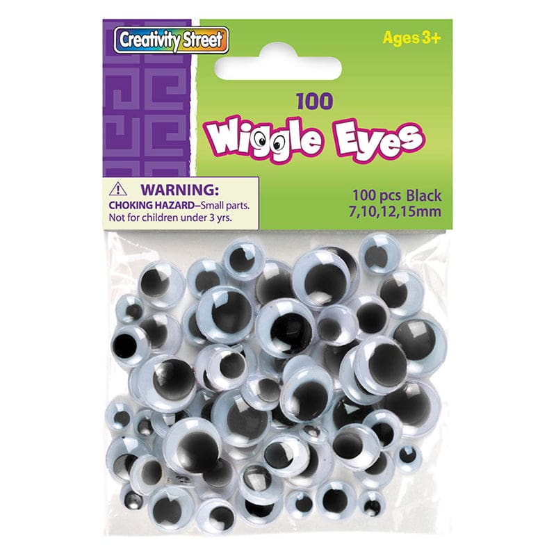 Wiggle Eyes Asst Size Black 100/Pk (Pack of 12) - Wiggle Eyes - Dixon Ticonderoga Co - Pacon