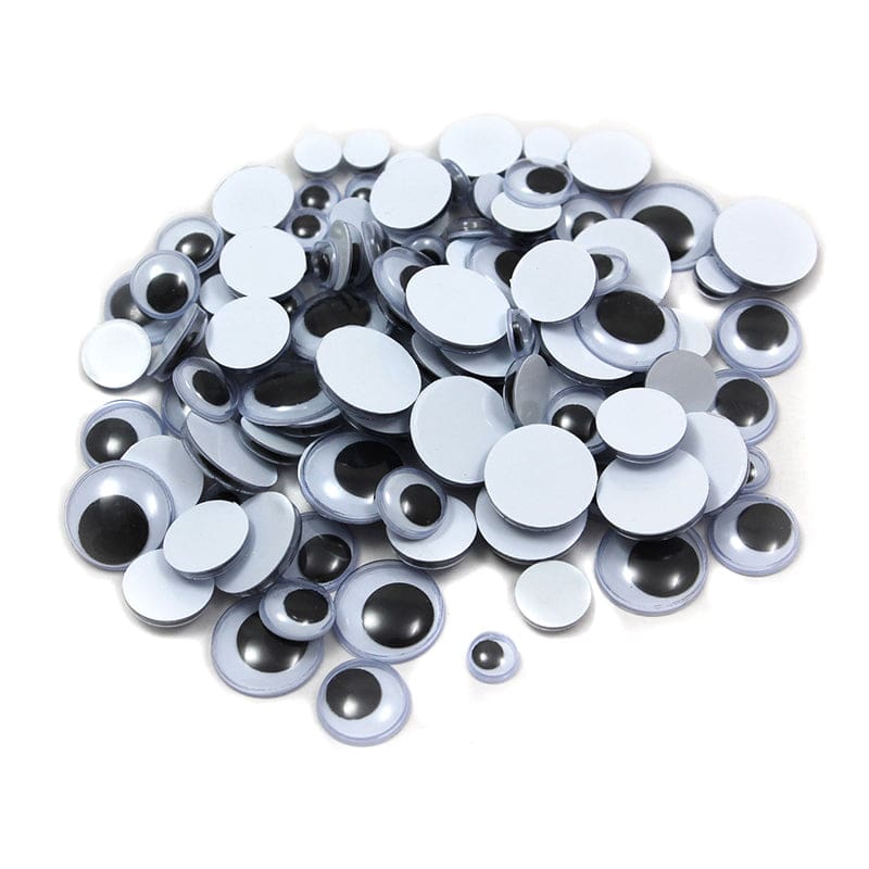Wiggle Eyes Round Asst Sizes Black 100Ct (Pack of 12) - Wiggle Eyes - Charles Leonard