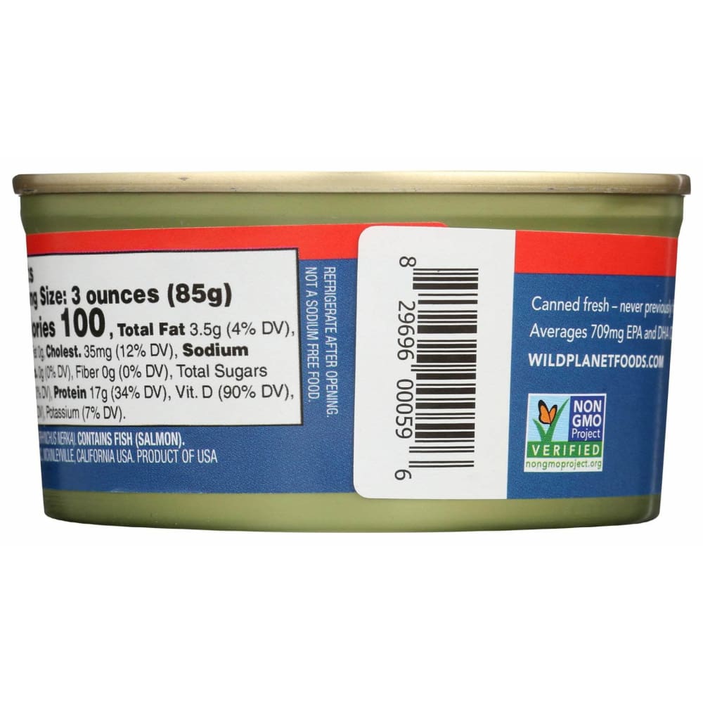 WILD PLANET Wild Planet Wild Sockeye Salmon No Salt Added, 6 Oz