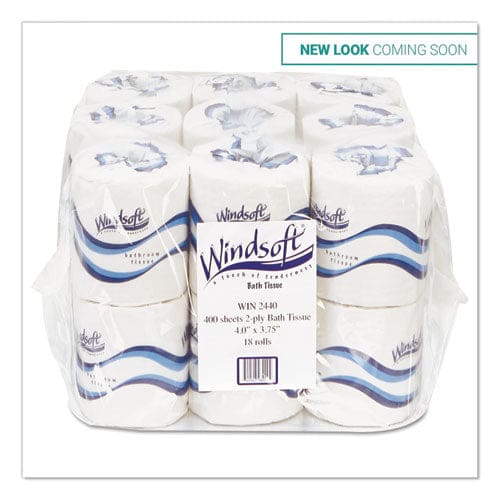 Windsoft Bath Tissue Septic Safe Individually Wrapped Rolls 2-ply White 400 Sheets/roll 24 Rolls/carton - Janitorial & Sanitation -