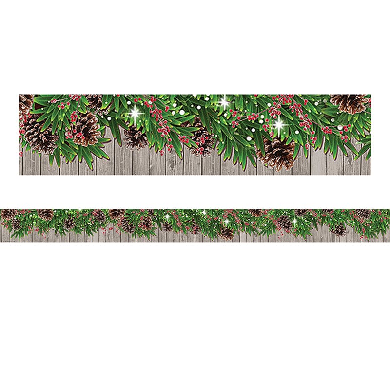 Winter Pine Cones Straight Border (Pack of 10) - Border/Trimmer - Teacher Created Resources