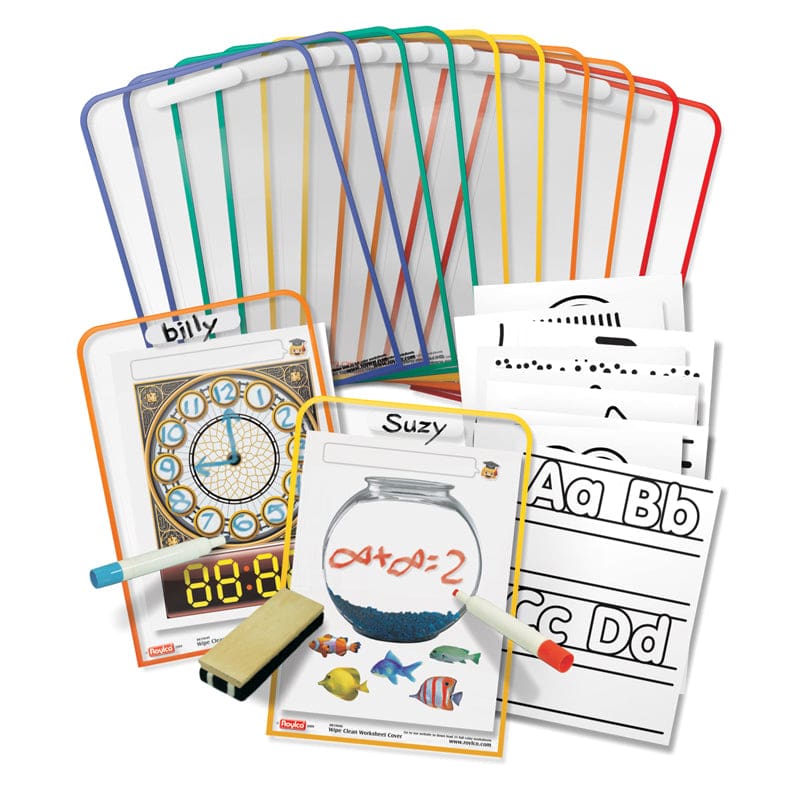 Wipe Clean Worksheet Covers - Dry Erase Sheets - Roylco Inc.