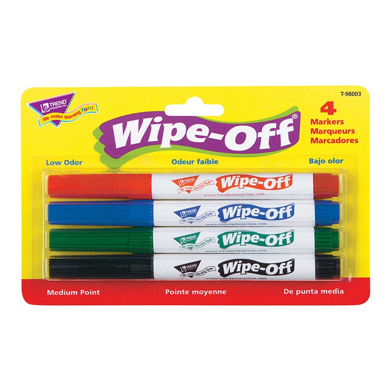 Wipe Off Marker 4 Standard Colors (Pack of 8) - Markers - Trend Enterprises Inc.