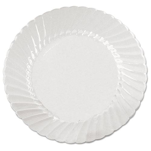 WNA Classicware Plates Plastic 6 Dia Clear 18/bag 10 Bags/carton - Food Service - WNA