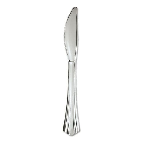 WNA Heavyweight Plastic Knives Silver 7 1/2 Reflections Design 600/carton - Food Service - WNA