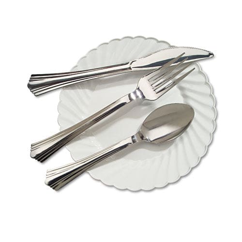 WNA Reflections Heavyweight Plastic Utensils Knife Silver 7 1/2 40/pack - Food Service - WNA