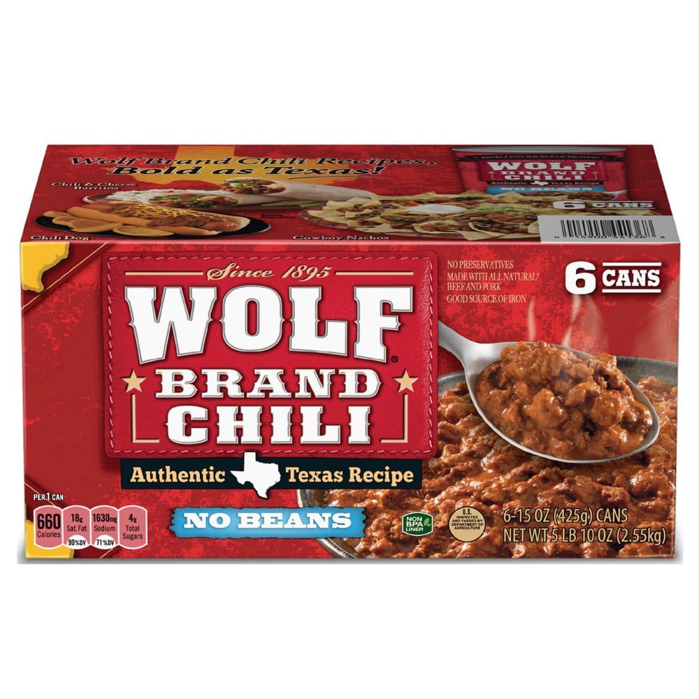 Wolf Brand No Bean Chili (15oz. 6pk.) - Canned Foods & Goods - Wolf Brand