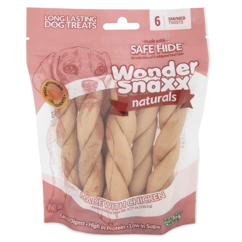 Wonder SnaXX Naturals Twist Dog Treat Chicken 1ea/6 ct SM/MD - Pet Supplies - Wonder