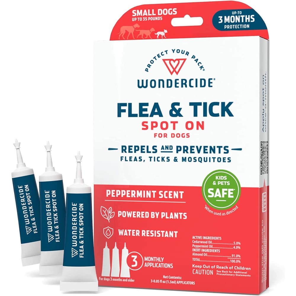Wondercide Flea and Tick Spot On for Dogs-Small-Peppermint - Pet Supplies - Wondercide