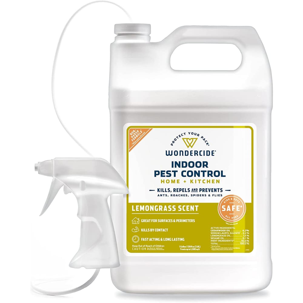 Wondercide Flea Tick and Mosquito Control Spray 128 oz-Lemongrass - Pet Supplies - Wondercide