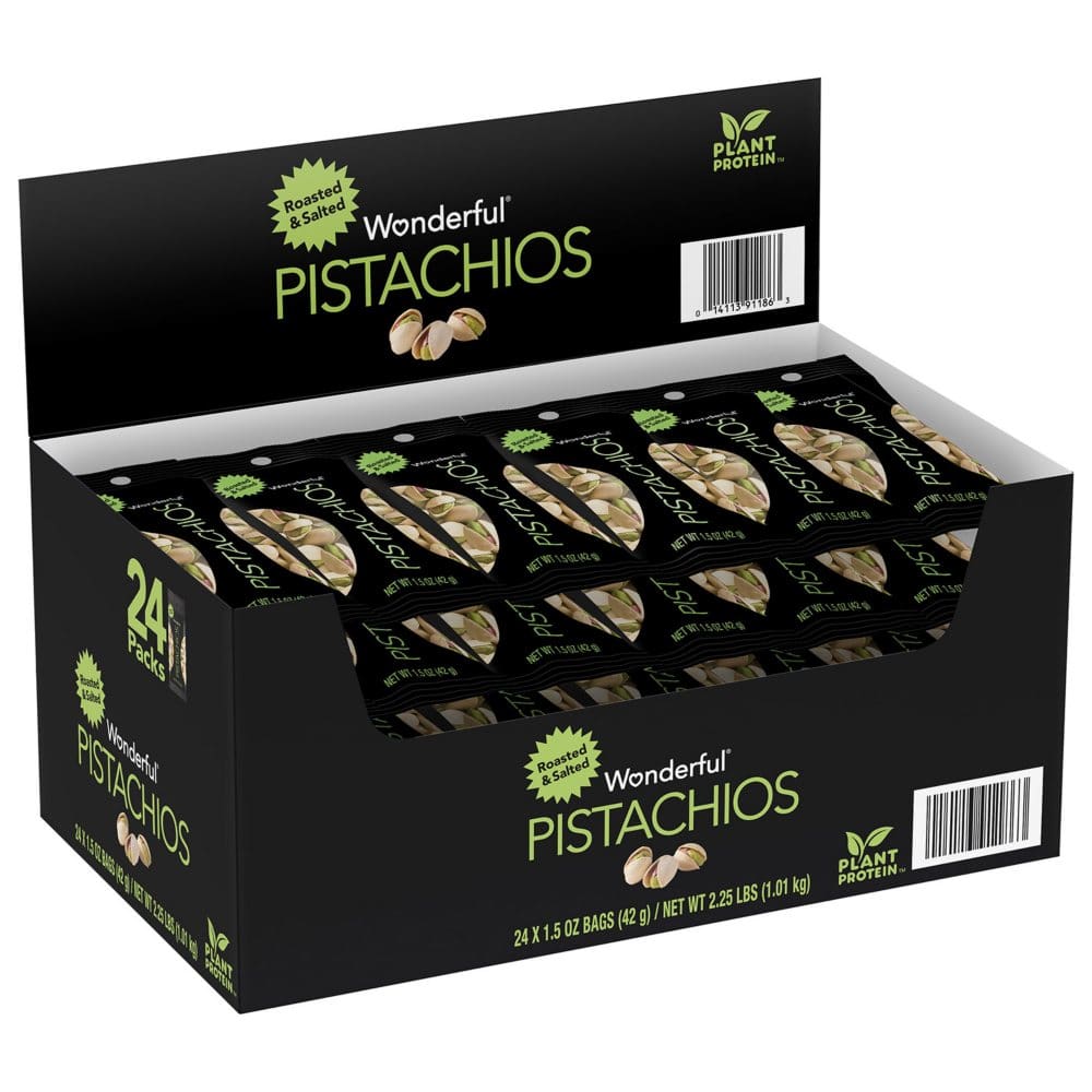 Wonderful Pistachios Roasted and Salted (1.5 oz. 24 ct.) - Bulk Pantry - Wonderful Pistachios,